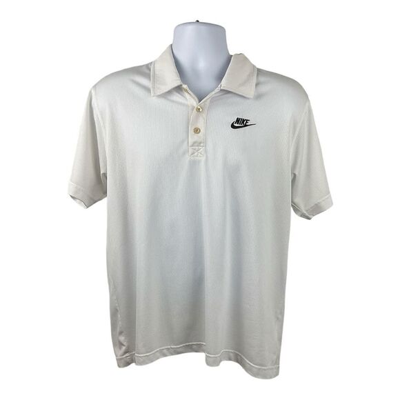Nike Other - Nike Standard Fit Dri Fit White Golf Mens Polo Active Shirt Sz‎ L